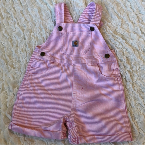 baby carhartt overalls pink